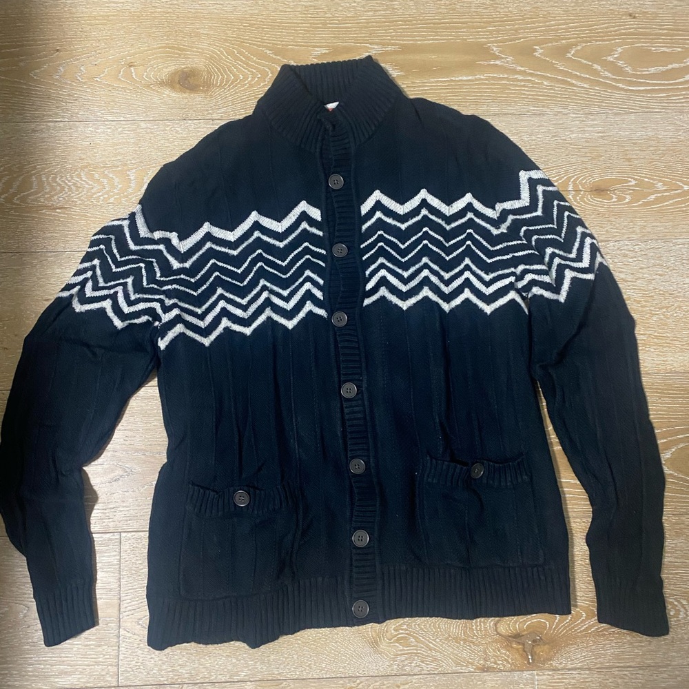 Missoni sz XL great condition and quality Black and White Chevron Cardigan